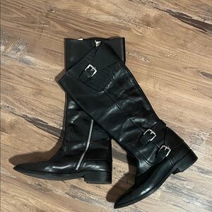 Michael Kors Black Leather Knee-High Boots
